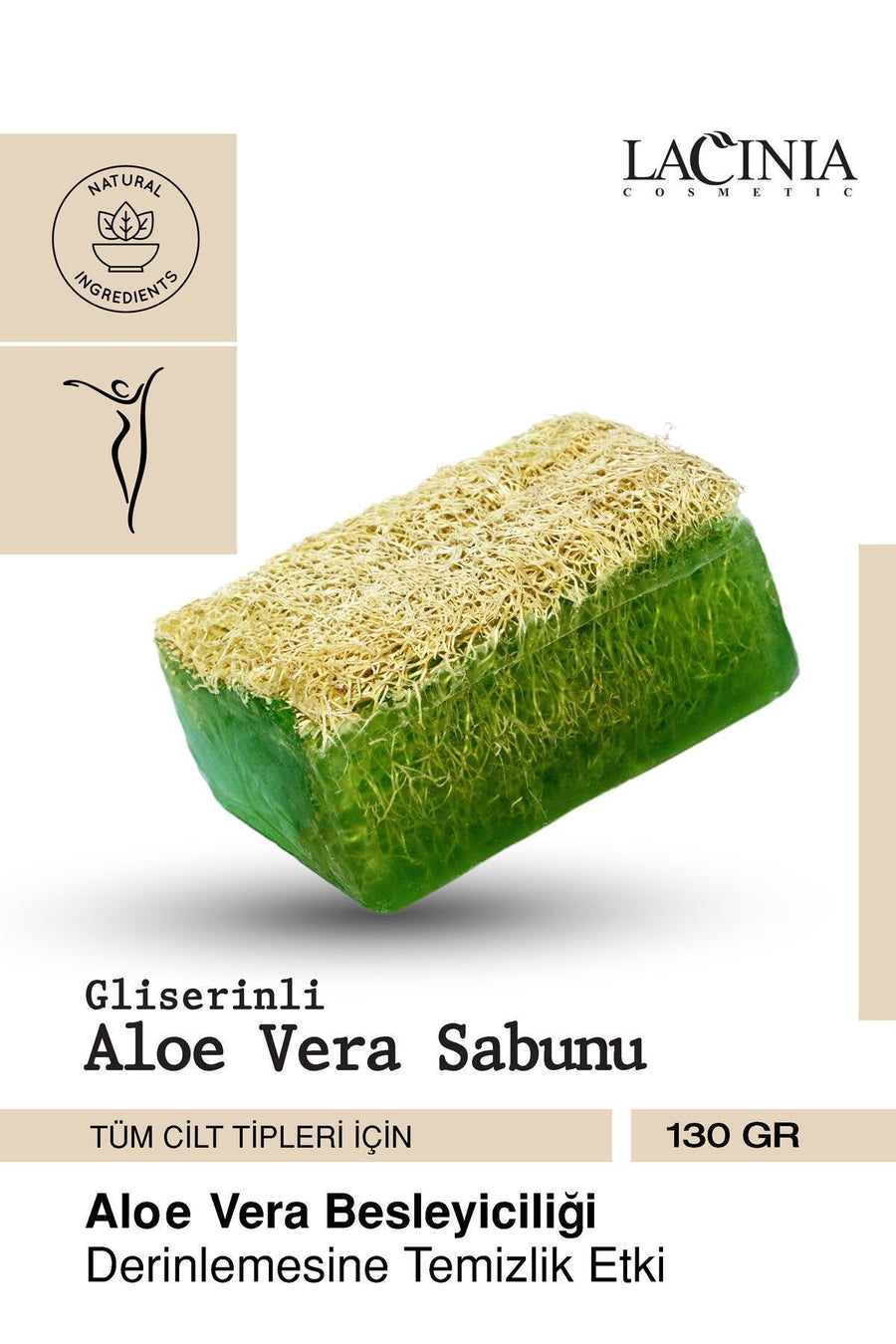 Doğal Kabak Lifli Aloe Vera Sabunu 130 gr Yüz Ve Vücut Bakımı Için Etkilidir