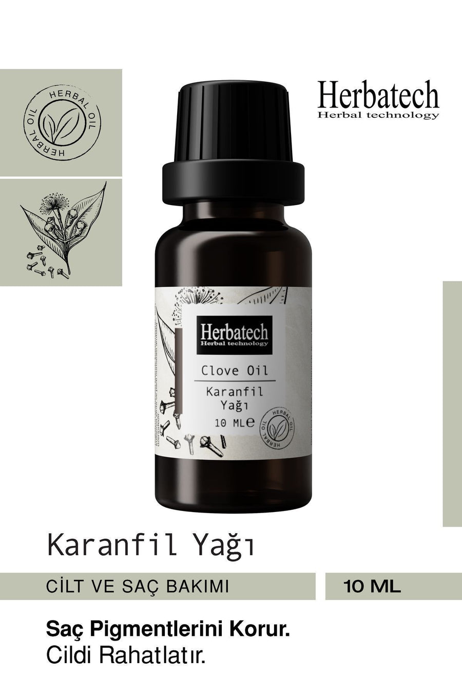 Doğal Karanfil Yağı - Saç Kökü Uyarıcı Ve Ağız Bakımı Destekleyici Uçucu Yağ 10 ml