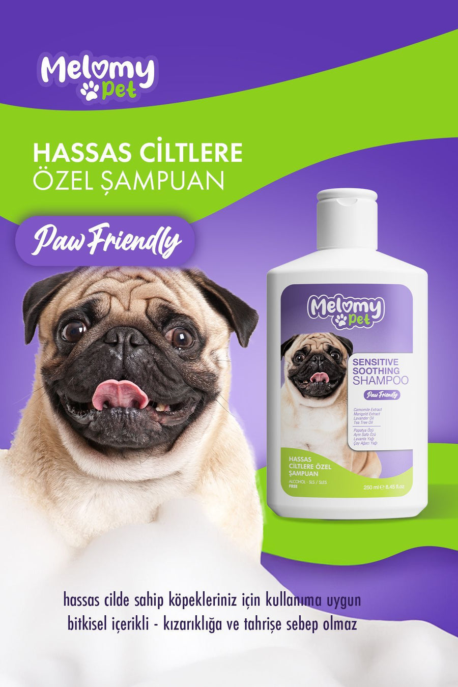 Köpekler Için Hassas Ciltlere Özel Şampuan - 250ml