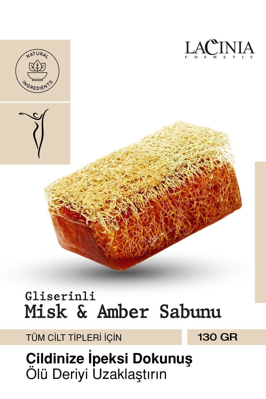 Doğal Kabak Lifli Misk & Amber Sabunu 130 gr Yüz Ve Vücut Bakımı Için Etkilidir