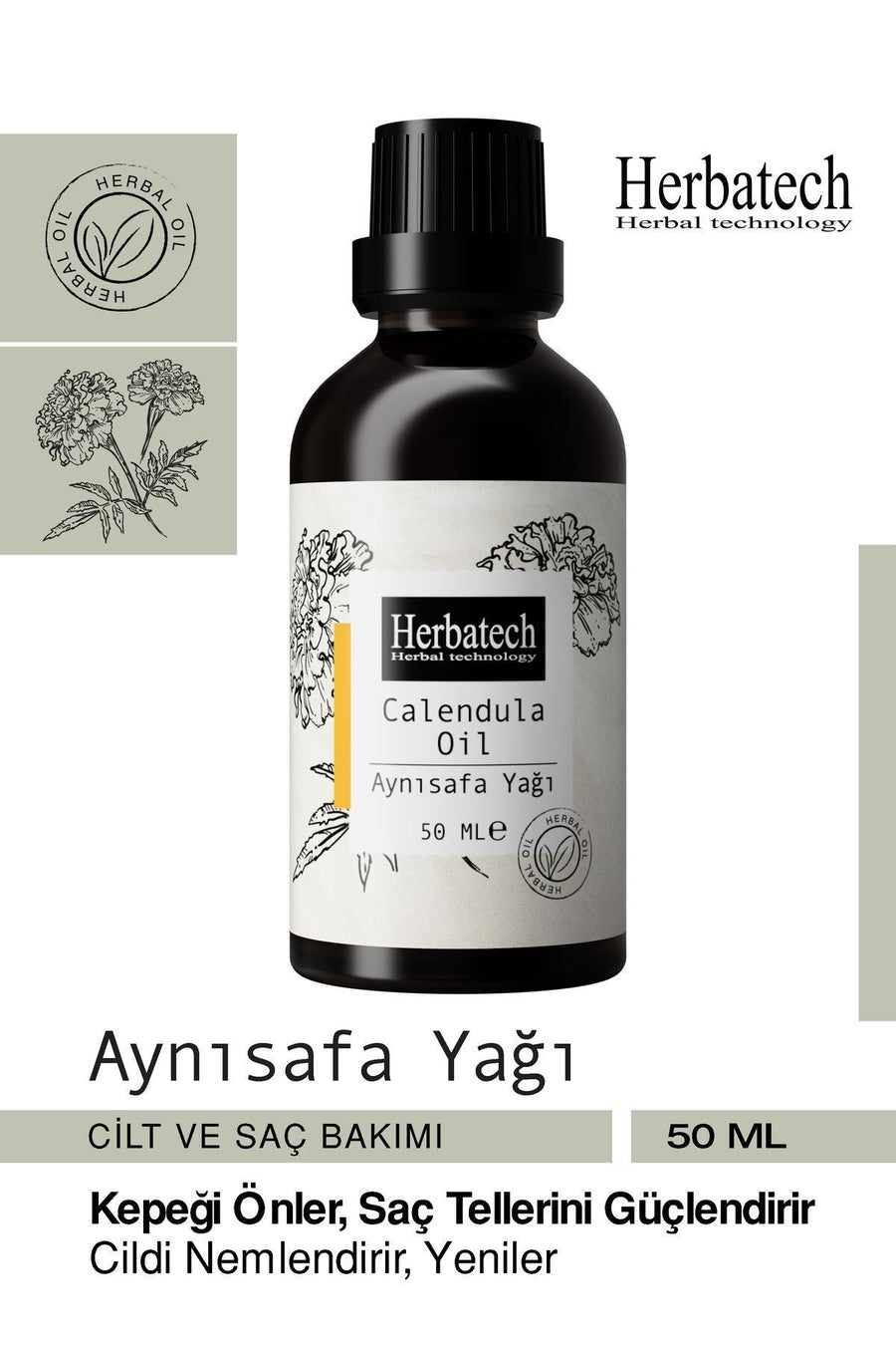 Doğal Aynısafa Yağı - Bariyer Onarıcı Ve Hassas Cilt Bakım Yağı 50 ml