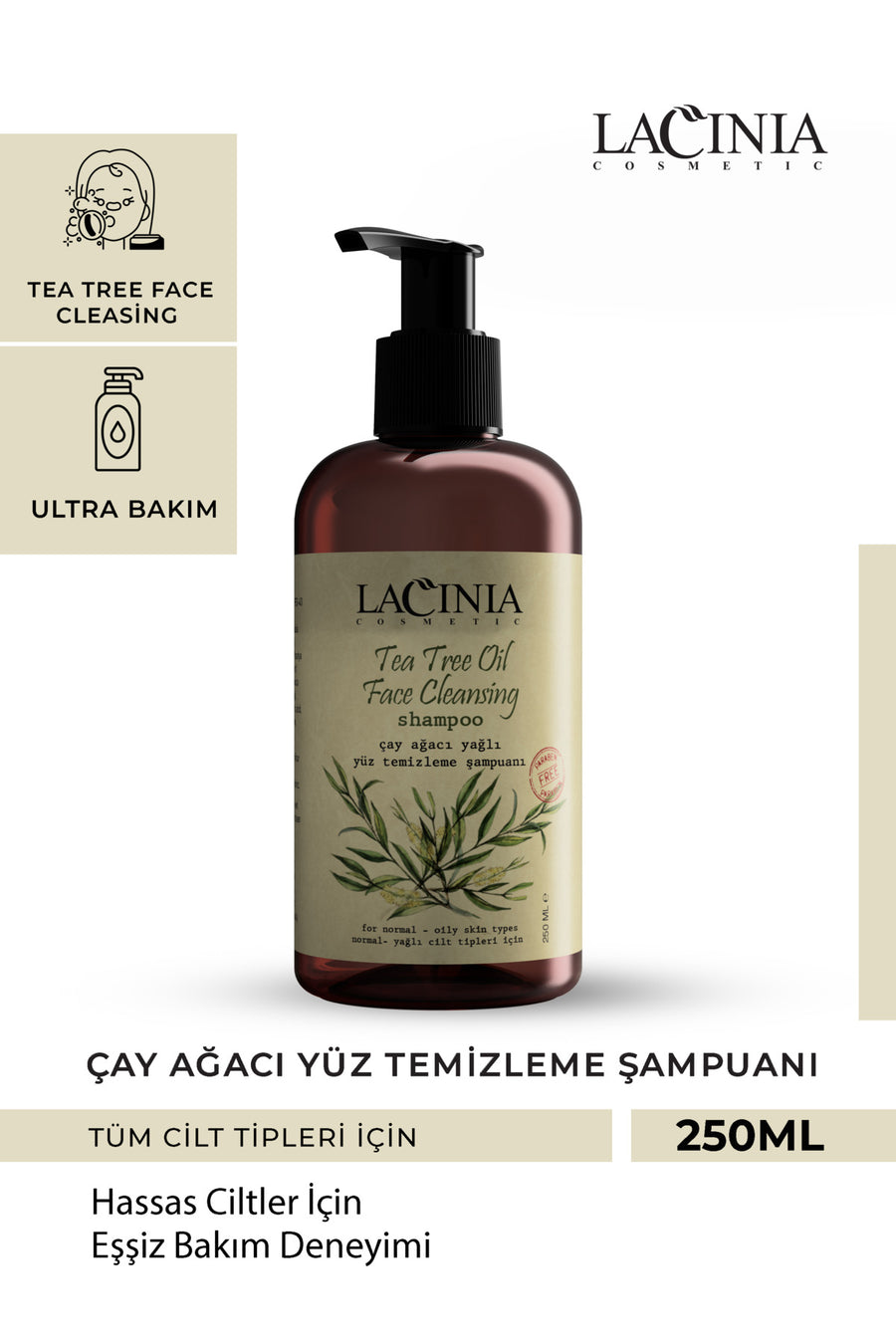 Lacına Çayağacı Yağlı Yüz Temizleme Şampuanı 250 ml