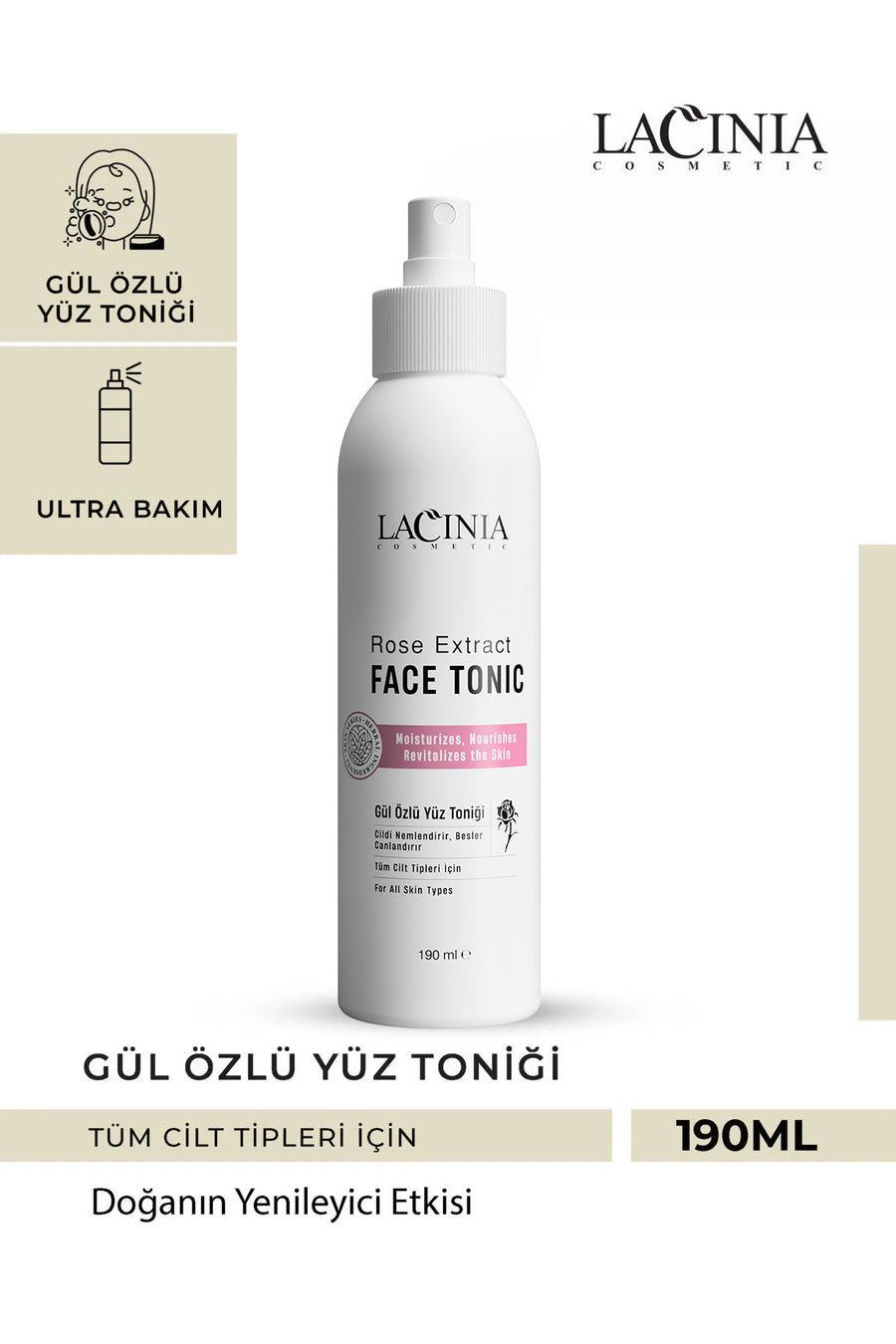 Gül Özlü Yüz Temizleme Toniği 190 ml