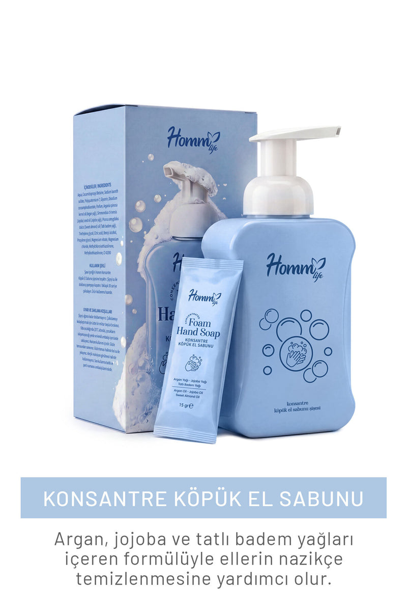 Köpük El Sabunu 10'Lu Set (500 Ml Köpük Yapıcı Şişe + 10 Adet Konsantre Köpük Sabun)