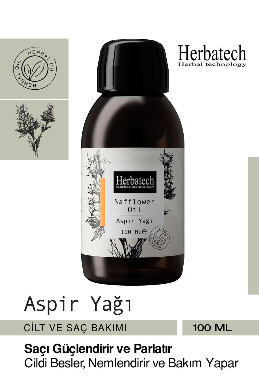 Doğal Aspir Yağı - Nemlendirici Cilt, Saç Ve Sıkılaştırıcı Masaj Yağı 100 ml