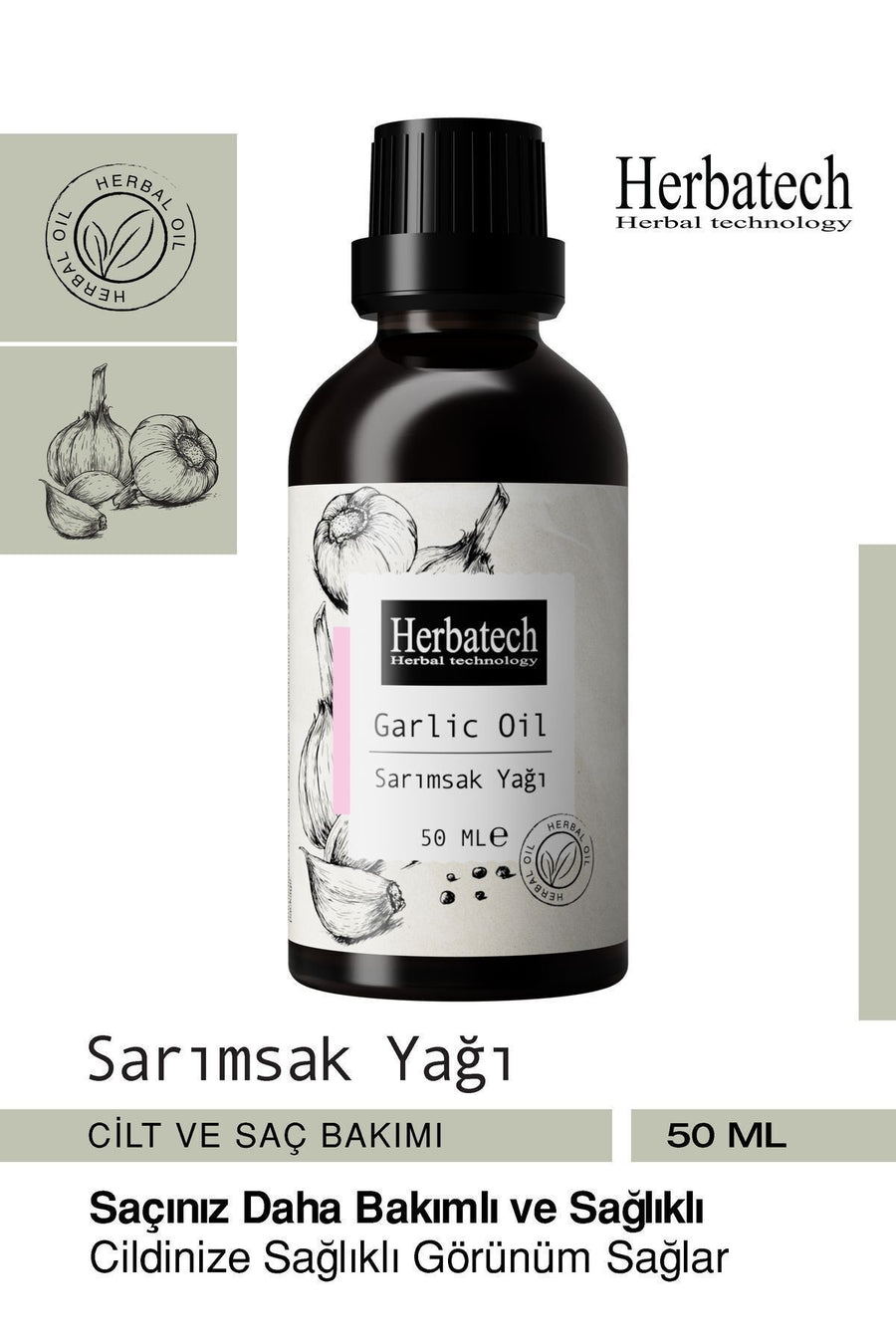 Doğal Sarımsak Yağı - Dökülme Karşıtı Yoğun Saç Ve Kaş Bakım Yağı 50 ml