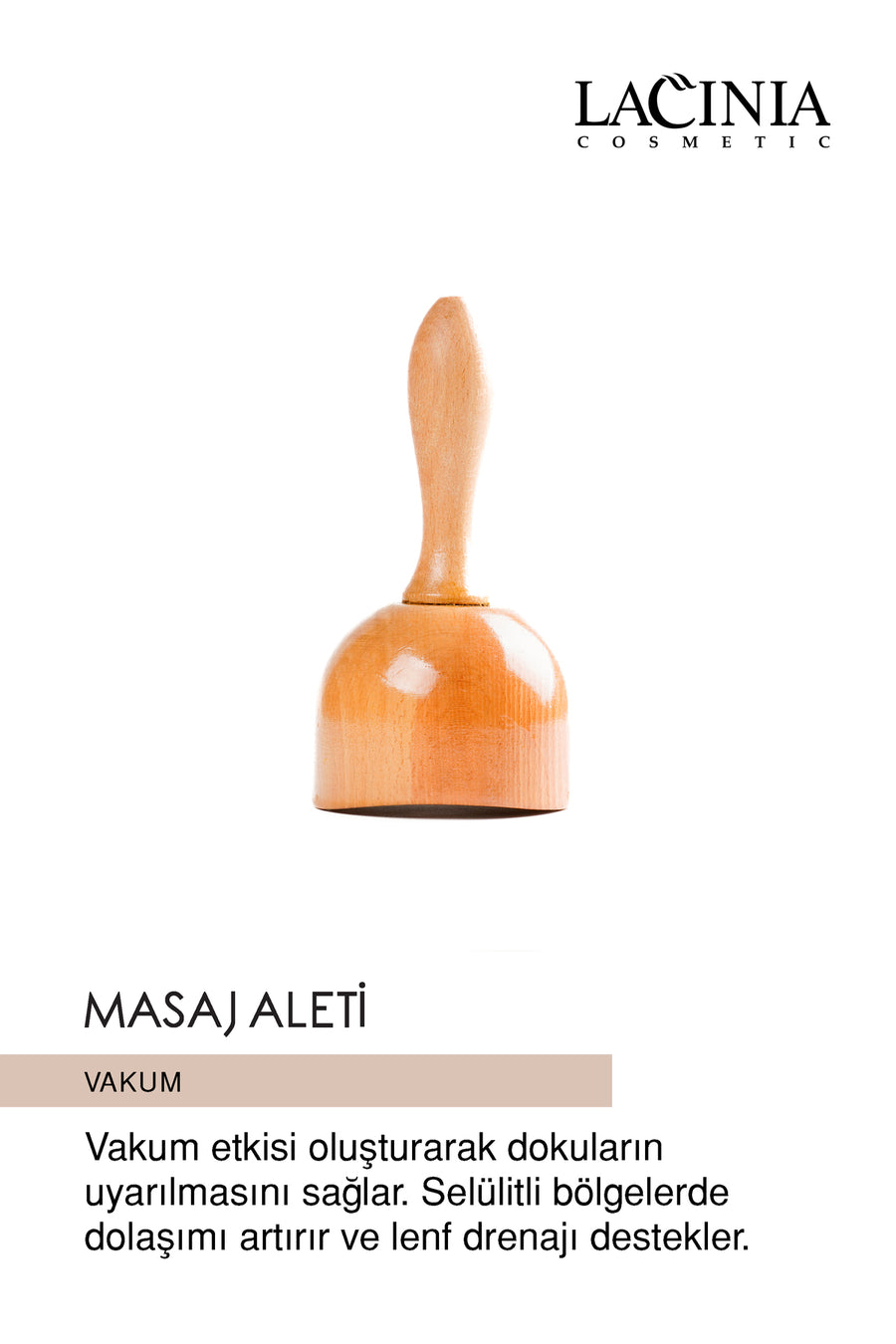 Selülit Azaltıcı Ahşap Lenf Drenaj Masaj Aleti - Vakum