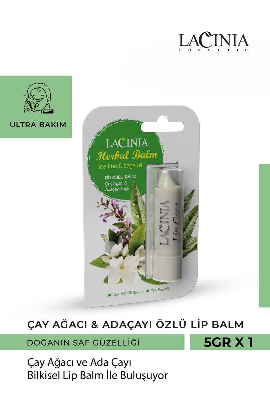 Çay Ağacı & Adaçayı Yağlı Dudak Koruyucu Lip Balm