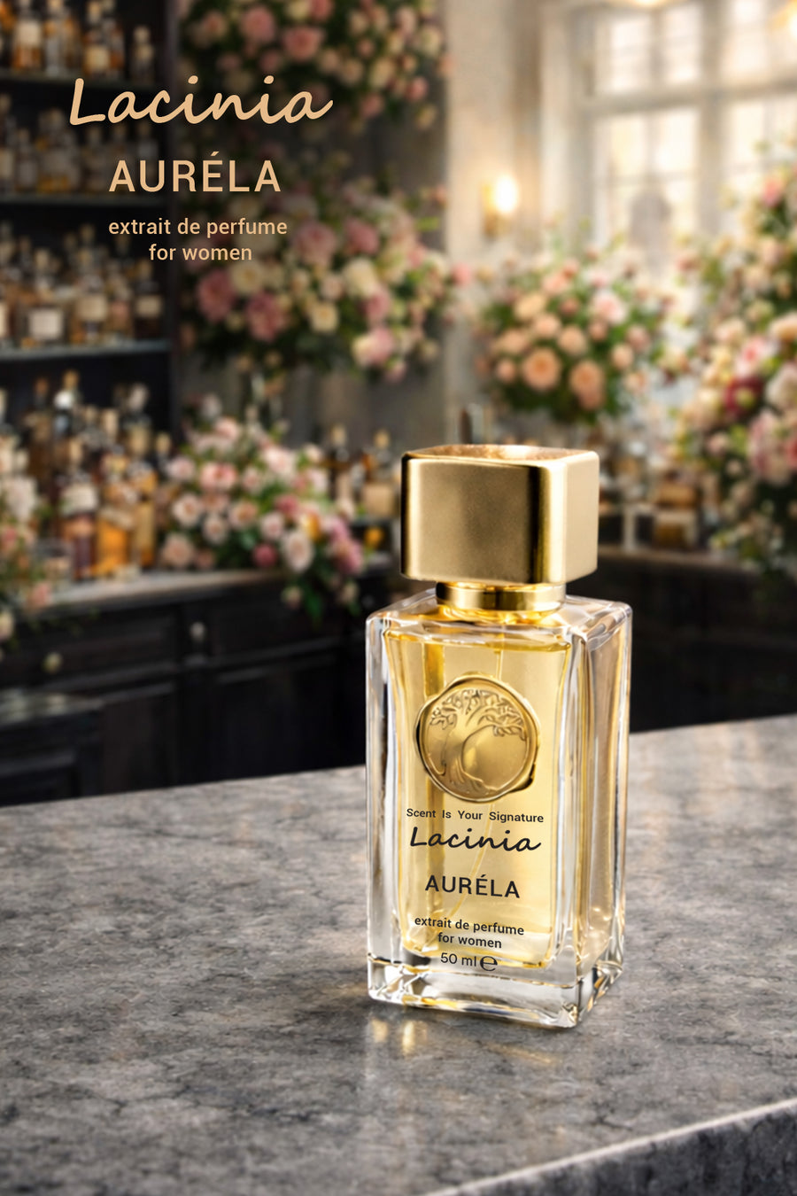 Aurela Kadın Parfüm 50ml-Extrait de Parfum | Çiçeksi,Meyveli,Gurme |Yoğun Kalıcılık