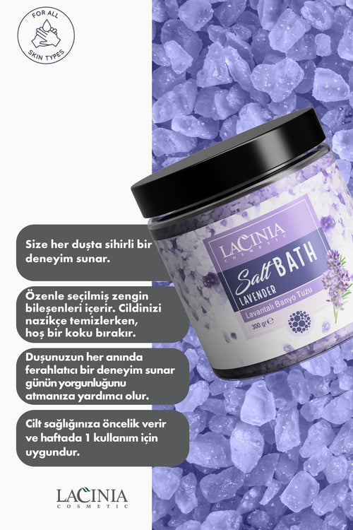 Banyo Tuzu Lavender - Renksiz 250 gr Ölü Hücre Temizleme Ve Vücut Bakımı Etkili