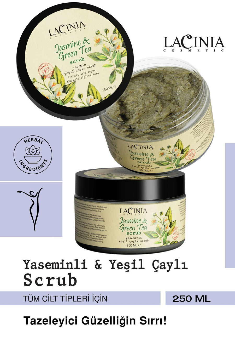 Yasemin Yeşil Çaylı Scrub Peeling 250ml Vücut Bakımı Etkili