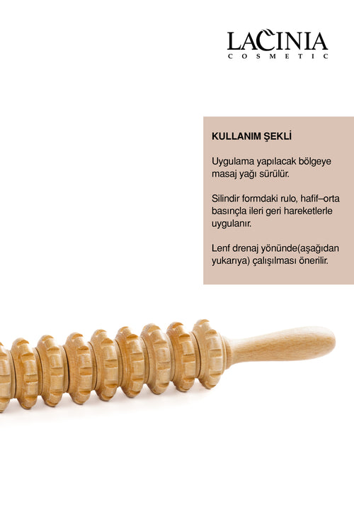 9 Tekerlekli Ahşap Gua Sha Masaj Çubuğu | Lenf Drenajı ve Selülit Azaltıcı Masaj Roller