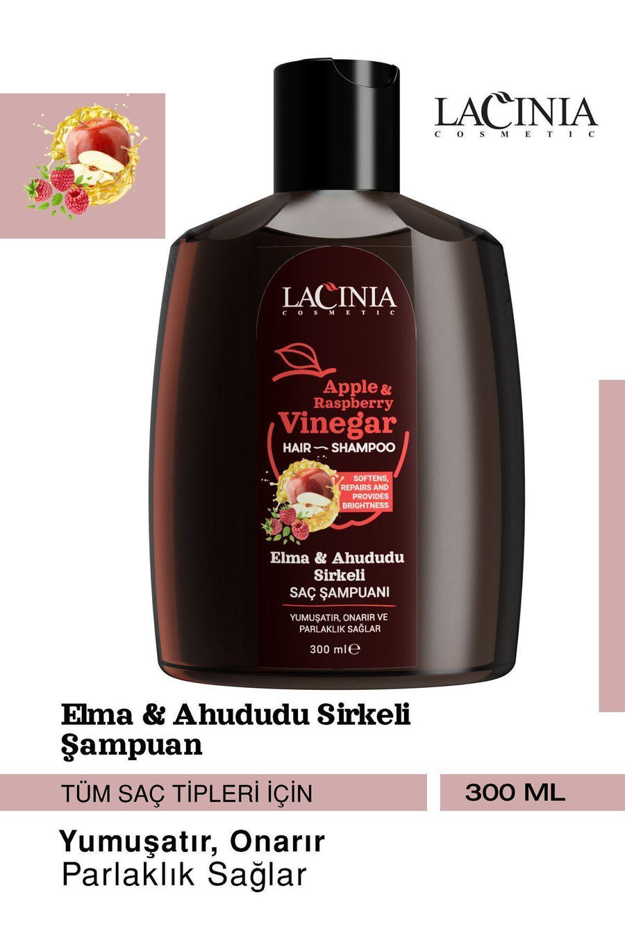 Elma&ahududu Sirkeli Şampuan 300 ml Dökülme Karşıtı Ve Saç Besleyici Özellikli