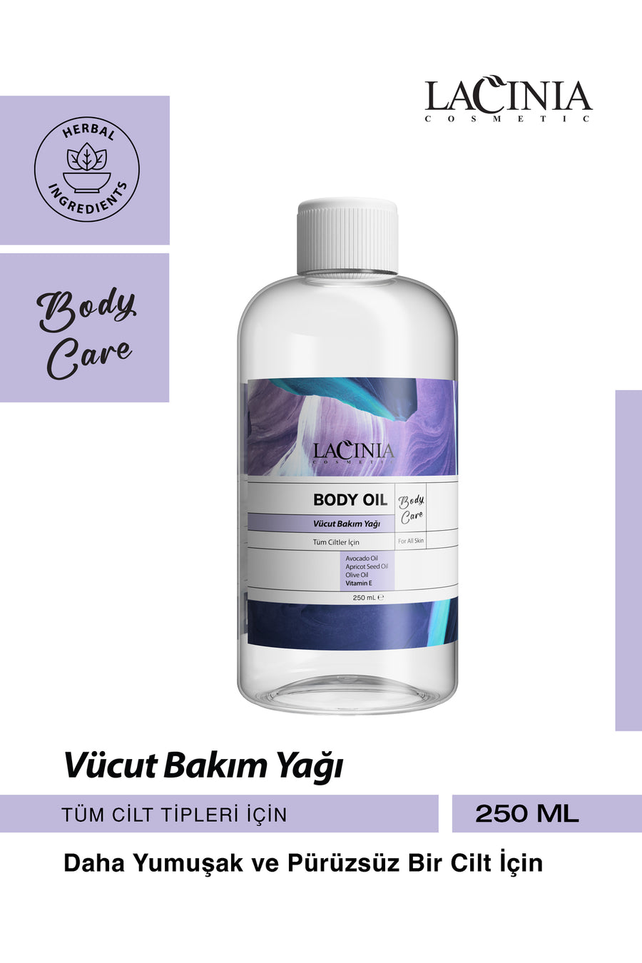 Vücut Yağı 250Ml ( Avokado Yağı, Kayısı Çekirdeği Yağı, Zeytin Yağı, Vitamin E )