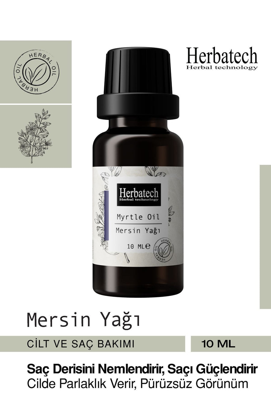Doğal Mersin Yağı - Cilt Dengeleyici, Gözenek Sıkılaştırıcı Ve Arındırıcı Uçucu Yağ 10 ml