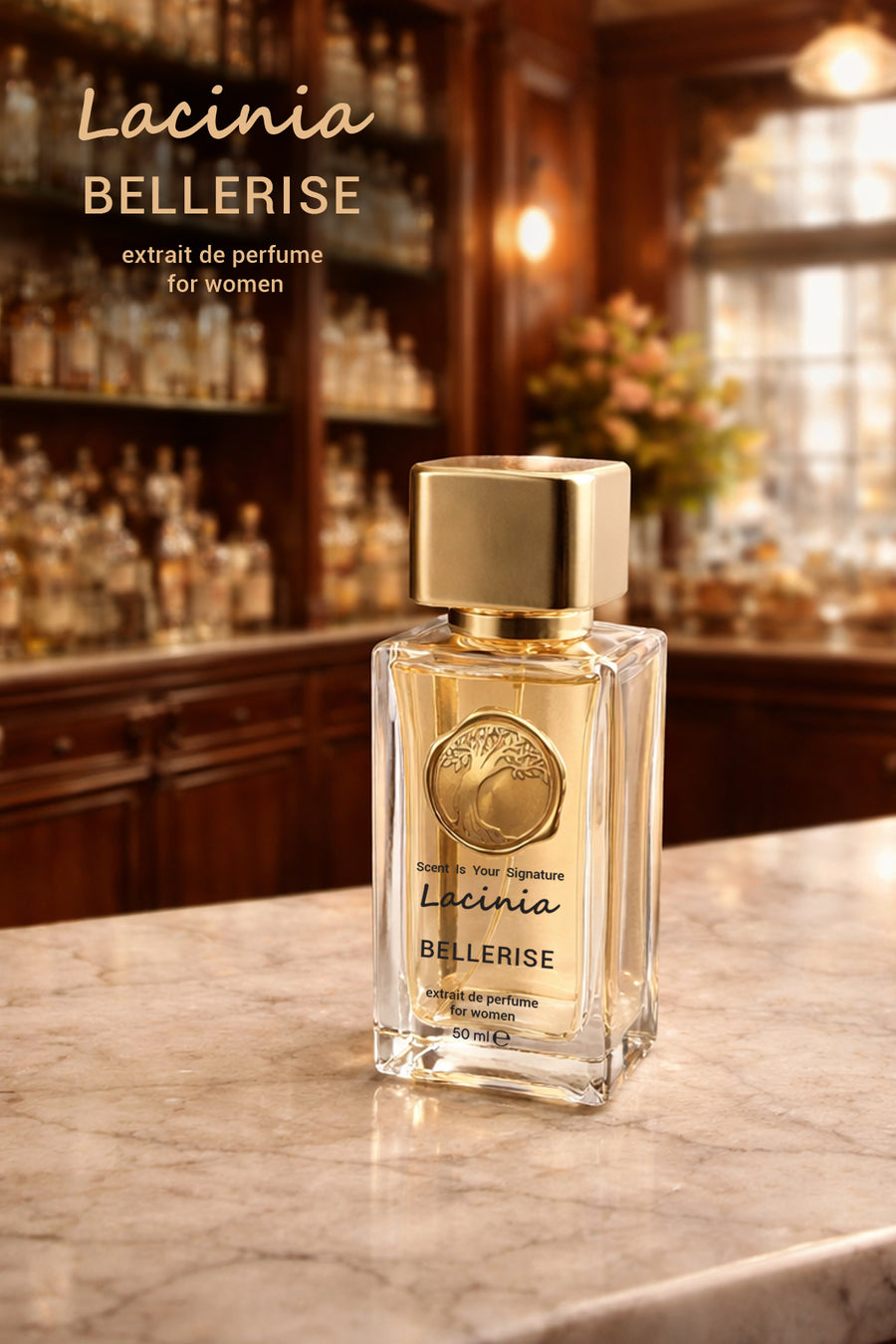 Bellerise Kadın Parfüm 50ml-Extrait de Parfum | Çiçeksi & Beyaz Çiçek |Yoğun Kalıcılık
