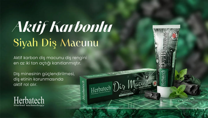 Herbatech aktif karbonlu siyah diş macunu